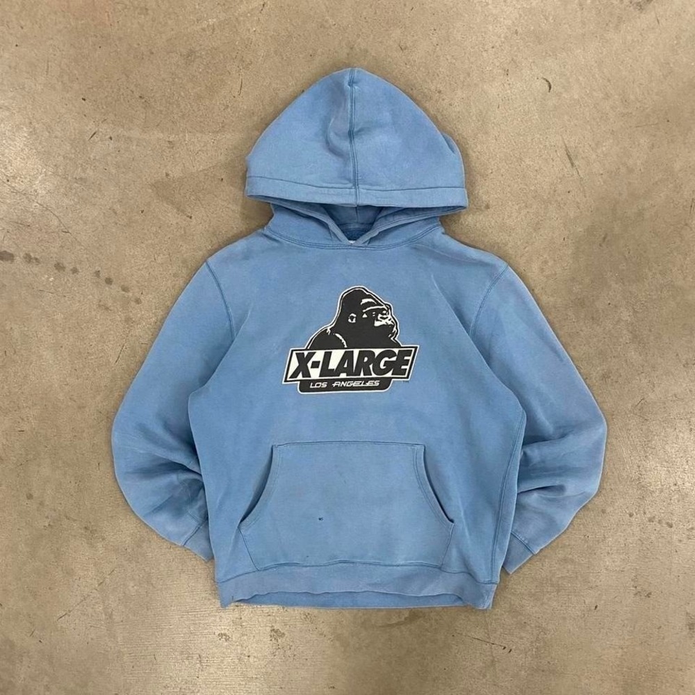 X-Large‎ Los Angeles Gorilla Japanese Powder Blue Hoodie Size M